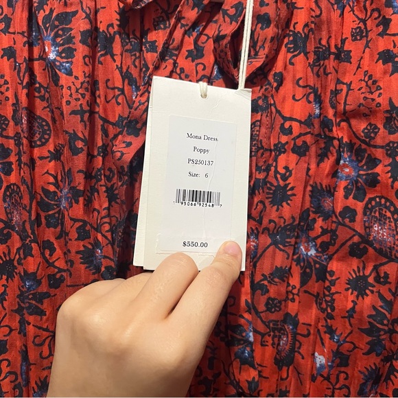 Ulla Johnson Crimson Floral Cotton-Blend Dress - Picture 6 of 12